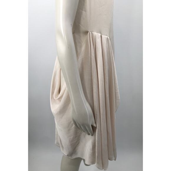 Morgan Carper Ivory Sleeveless Asymmetrical Side Ruffle Shift Dress Size 4 - Picture 6 of 13